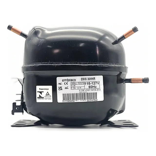 Motor Compressor 1/10 Hp Emis30hhr Embraco Gás R134a 110v