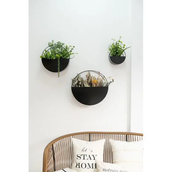 Set X 3 Macetas Pared Colgante Circulares Hierro +entrega Ya