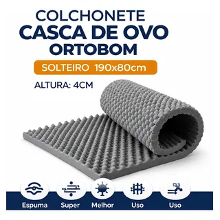 Colchao Casca De Ovo Solteiro Anti Escaras Caixa De Ovo D20 Cinza Cinza Hospitalar