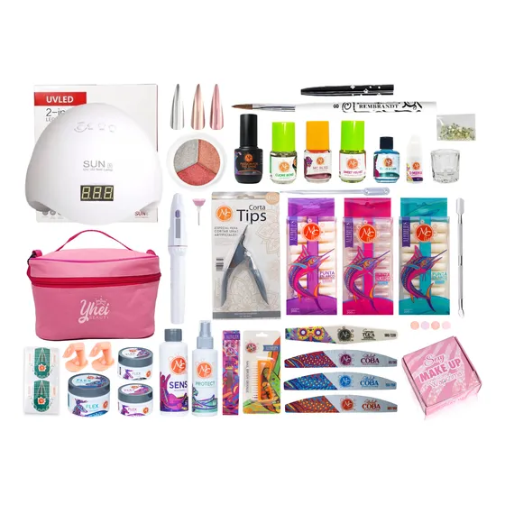 Mega Kit Profesional Uñas Acrílicas + Lámpara 48w, Mc Nails