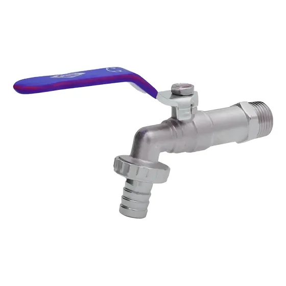 Llave Jardín Bola 1/2 X 3/4 Azul Con Unión Manguera