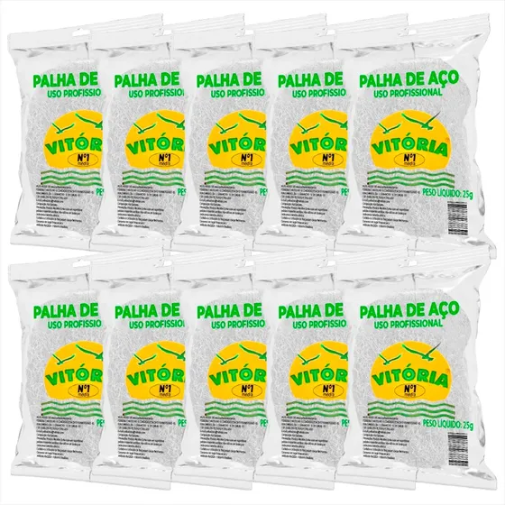 Kit 10 Palha De Aço Vitoria Uso Profissional Numero 01