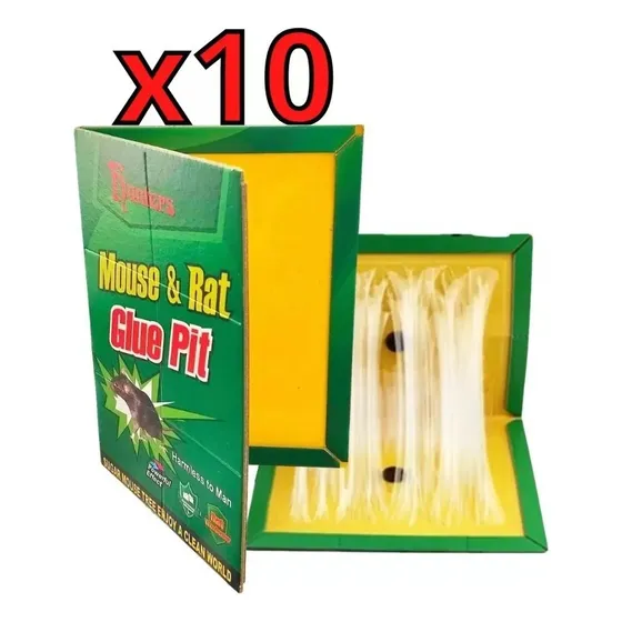10 Trampa Raton Pegajosa Adhesiva Control Atrapa Pegamento