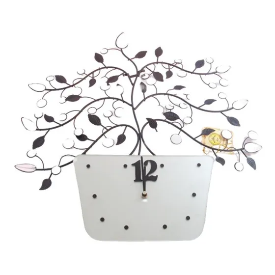 Reloj De Pared Negro Con Diseño De Ramas Y Hojas 60 Cm 
