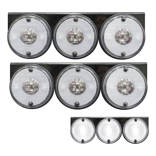 2 Lanterna 3 Marias Led Caminhão Carreta Grande 85mm 12v 24v