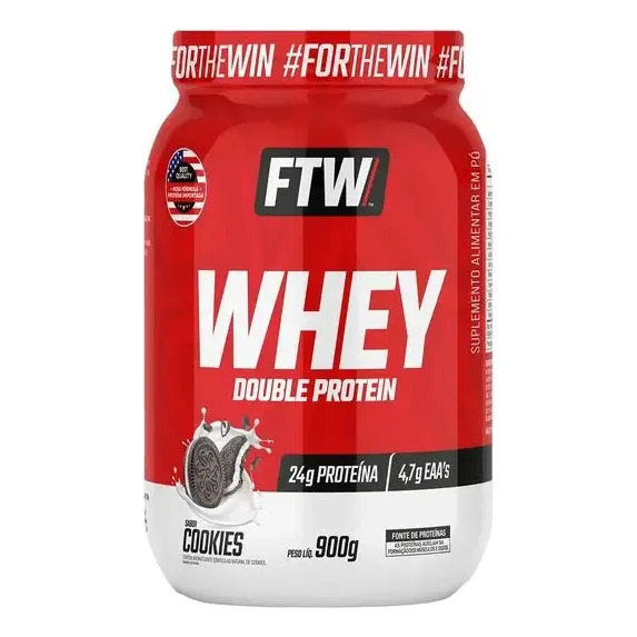 Whey Protein Double Protein Ftw 900g - Suplemento Em Pote Sabor Cookies