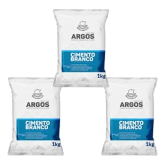 Kit 3 Cimento Branco Argos Estrutural Artesanal 1kg