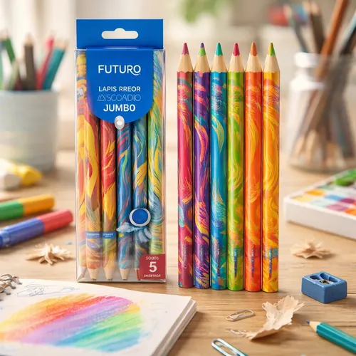 Lápis de cor Tris Rainbow kit 6u colorido | MercadoLivre