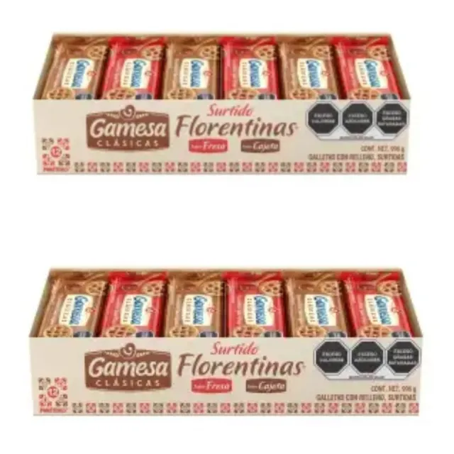 Florentinas Gamesa Surtidas Con 12 Pzas De 83 G C/u -2 Cajas