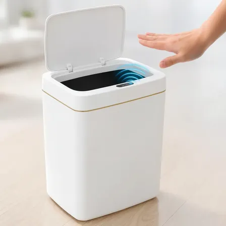 Lixeira Inteligente Sensor Automático 18l Cozinha Banheiro Branco