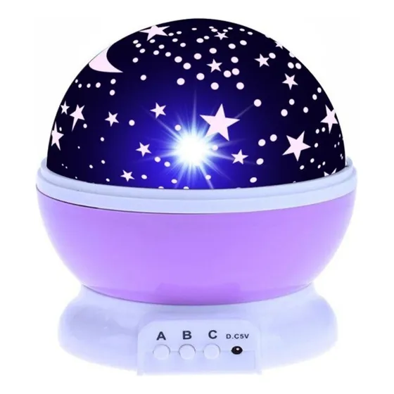Proyector Lámpara Luz Led Cielo Estrella Espanta Cuco Niños Color Rosado