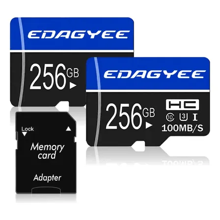 Pack 2 Microsd Edagyee De 256 Gb Clase 10 U3 Con Adaptador Sd Y 100 Mb/s