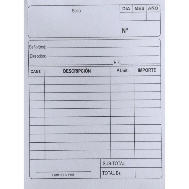 Nota De Contado  Facturero Pack De 6