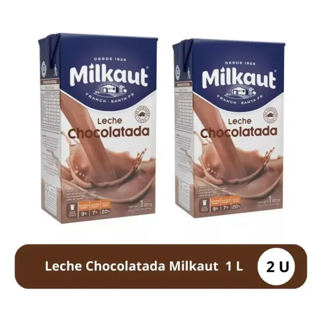 Pack X2 Leche Larga Vida Chocolatada X1lit Milkaut