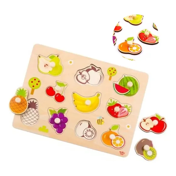 Rompecabeza Encastrable De Madera Frutas Puzzle 11 Piezas