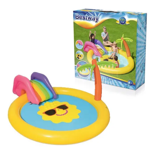 Bestway Set Piscina Inflable   Tobogan Isla Sol 237x201