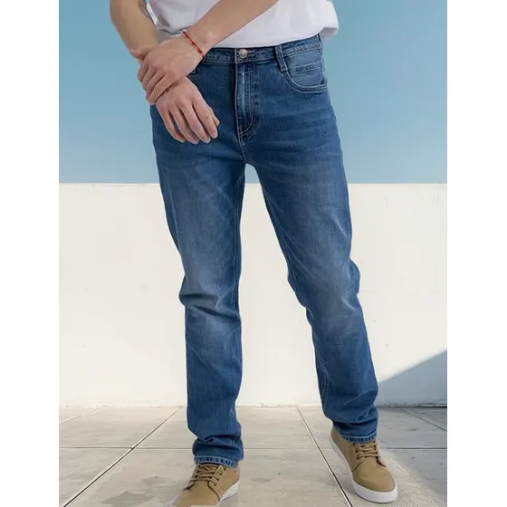 Pantalón De Jean Skinny Hombre Ufo Kings Celeste Oferta