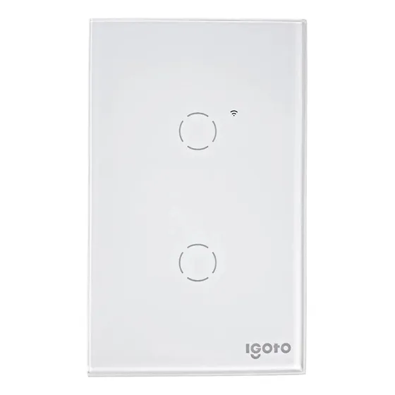 Interruptor Táctil Inteligente Doble Blanco Igoto