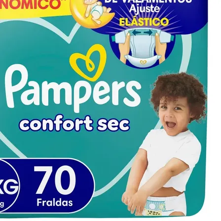 Fralda Pampers Confort Sec Tamanho XXXG, 70 Un Pampers