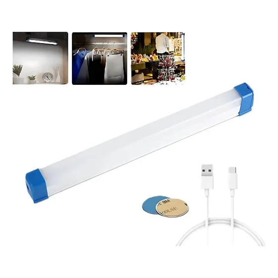 Barra Luz Led Recargable Lampara Portátil Usb Tubo 32cm