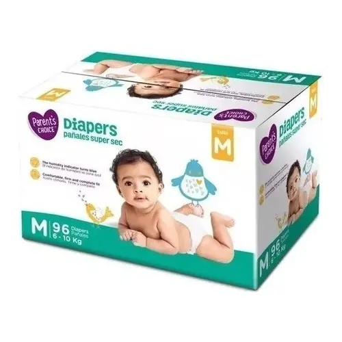 Parents Choice Pañales Super Sec Talla M 96 Un