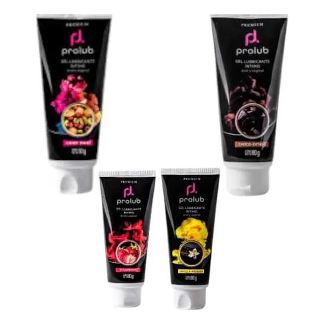 Combo Gel Lubricante Chocolate,vanilla,frutilla,tutti Frutti