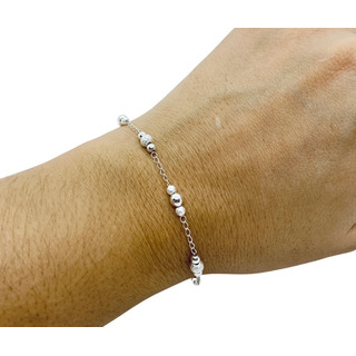 Pulsera De Bolas Lisas Y Arenadas Mod5 (deperlá Plata) Pulsera De Bolas Lisas Y Arenadas Mod5 (deperlá Plata)