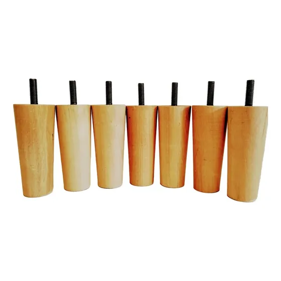 Juego 7 Patas Madera Conica  Somier 12 Cm Sommier 2 Plazas