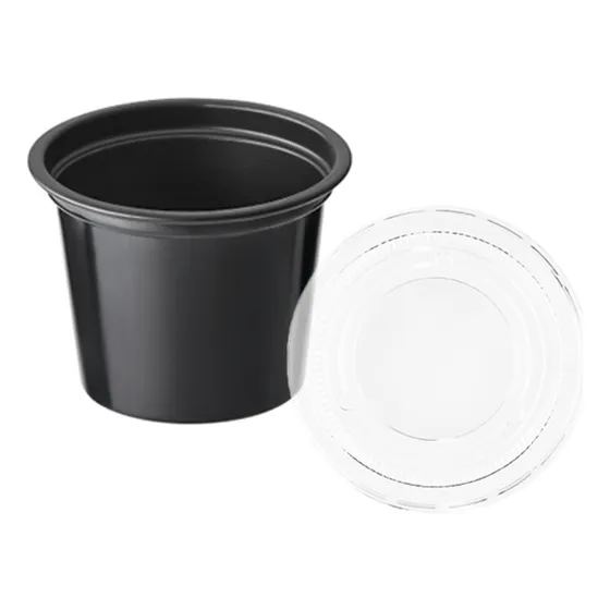 Pote Negro 1 Oz Con Tapa Salsero Dips Delivery 29cc X 100u