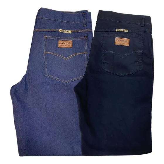 Kit 2 Calças Jeans Masculina Plus Size Tamanho Grande Lycra