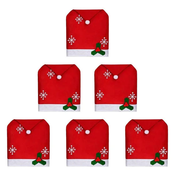 Set De 6 Cubre Sillas Navideñas, Forros Navideños