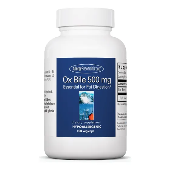 Suplemento Allergy Research Group, Bilis De Buey, 500 Mg, 10