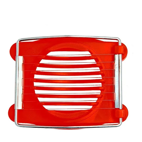 Cortador Huevo Cortahuevo Plastico Y Acero Inoxidable Color Rojo