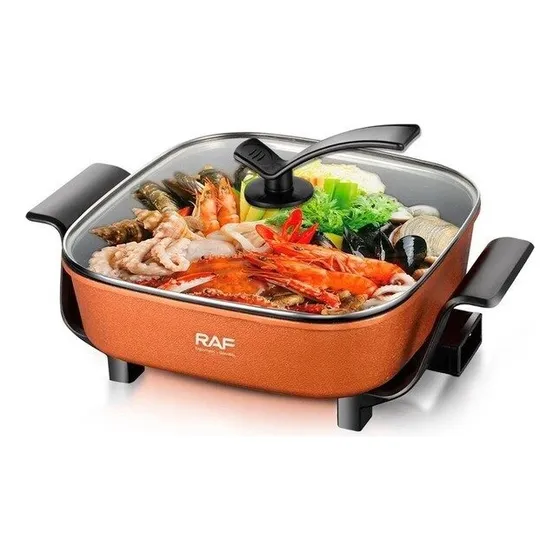 Olla Eléctrica Al Vapor Sartén Antiadherente 1350w 7,0l Raf Color Naranja Frecuencia 50hz-60hz