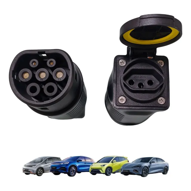 Plugue De Descarga V2l Tomada Carro Elétrico Tipo 2 Byd Gwm