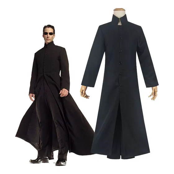 Conjunto De Fantasia De Cosplay Matrix Neo, Calças,