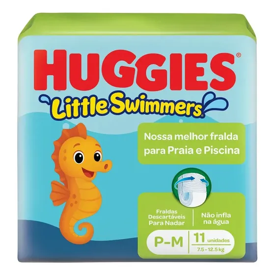 Fralda de piscina Huggies Little Swimmers P/M, 11 unidades