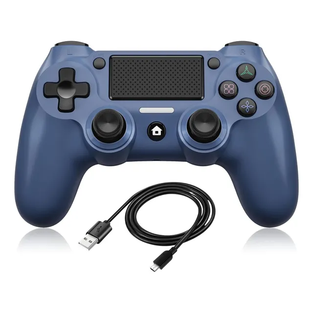 Control Joystick Para Ps4 Pc Azul Media Noche + Cable
