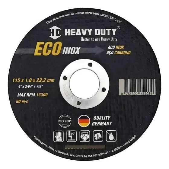 Heavy Duty Disco Corte 115mm 100 Un Cor Preto