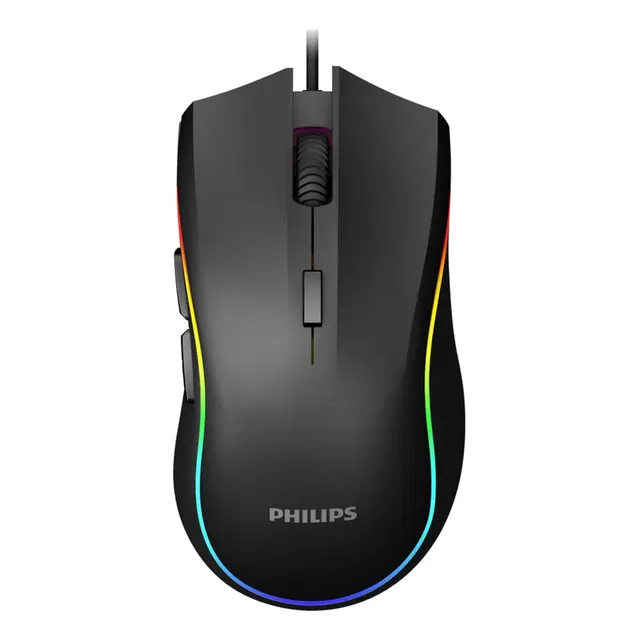 Mouse Gamer Philips G403 6400 Dpi 7 Botones Rgb Negro