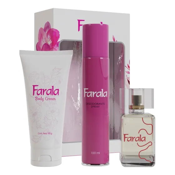 Perfume Farala 30ml + Desodorante Spray 100ml + Body Cream