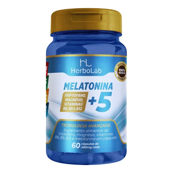 Melatonina +5 Triptofano Magnésio Vitaminas B6 - B9 - B12 Sabor Neutro