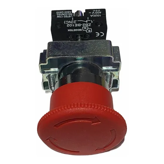 Boton Paro De Emergencia Hongo Con Retencion 22 Mm Segetek