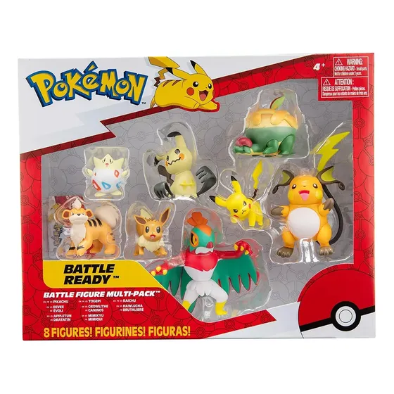 Pokémon Multi Pack X 8  Battle Ready Pikachu Eevee Jazwares
