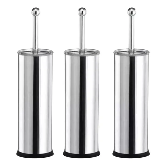 3 Escova De Limpar Vaso Sanitário Privada Banheiro Aço Inox
