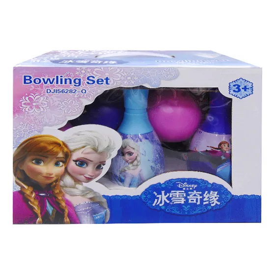 Set Bolos Frozen Con 6 Pinos Y 2 Pelotas Liso