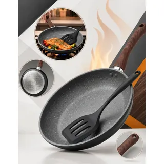 Nhame Frigideira Antiaderente Nhame de Granito 24 cm com Espátula, para Indução e
