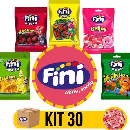 Balas Fini Gelatinas sortidos com açúcar pacote x 30