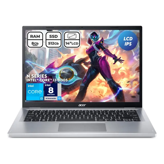 Portátil Acer Aspire Intel Core I3 Ram 8gb Ssd 512gb 14 