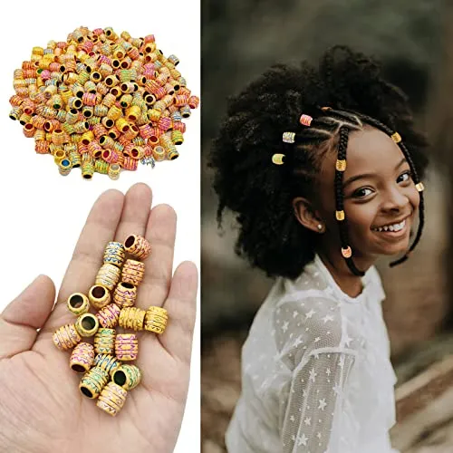 Flosius 100 Pcs Gold Dreadlock Beads Hair Jewelry For 448dh